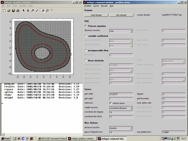 pde control window - model problem