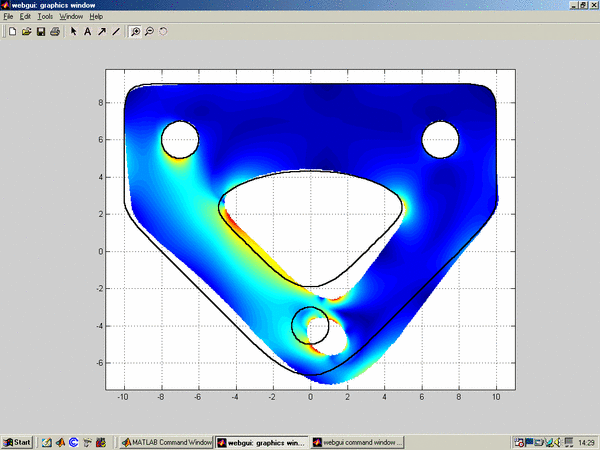 displaced mounting
      according to maximum principle stress